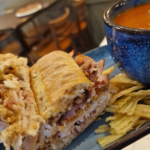 Roast turkey, honey roast ham, sage & onion stuffing, cranberry sauce.