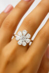 Lab Grown Round Pear Diamond Flower Ring Diamos Copy 1 100x150